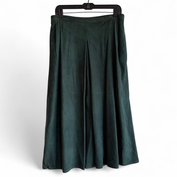 Carlisle Dresses & Skirts - Carlisle Vintage Forest Green Suede Full Midi Skirt Size 10